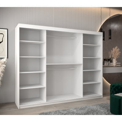 Šatníková skriňa ENNI - šírka 250 cm, biela / dub sonoma