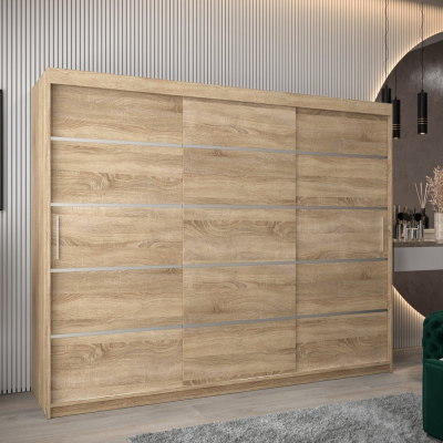 Šatníková skriňa ENNI - šírka 250 cm, dub sonoma