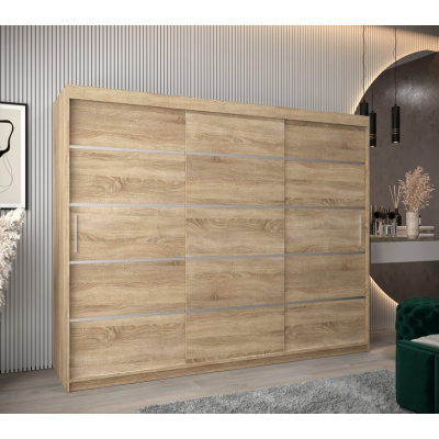 Šatníková skriňa ENNI - šírka 250 cm, dub sonoma