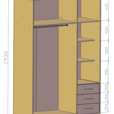 Kombinovaná šatníková skriňa SIMELA - šírka 127 cm, dub sonoma / biela