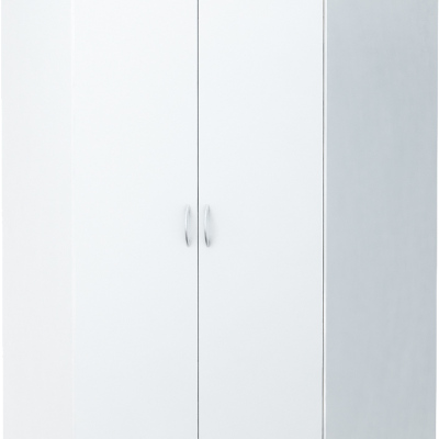 Rohová šatníková skriňa ZORICA - šírka 106 cm, biela