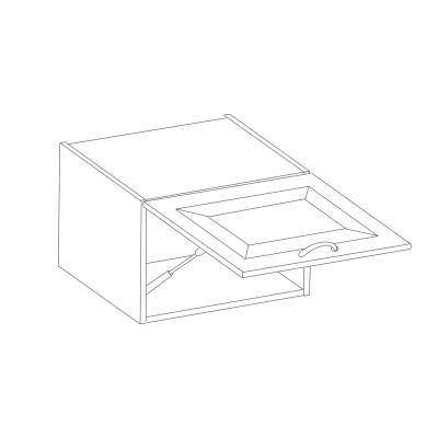 Horná hlboká skrinka s výklopnými dvierkami SOPHIA - šírka 60 cm, šedá / dub artisan