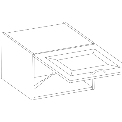 Horná hlboká skrinka s výklopnými dvierkami SOPHIA - šírka 60 cm, šedá / biela