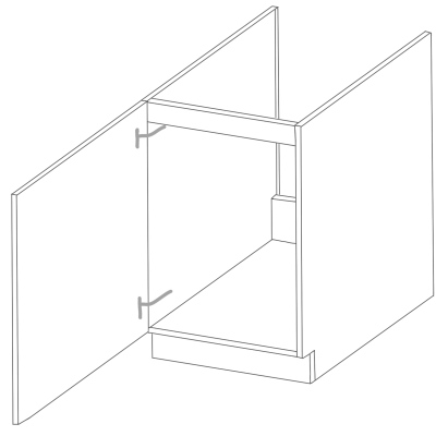 Dolná drezová skrinka LAILI - šírka 50 cm, šedá / biela