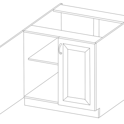 Dolná dvojdverová skrinka LAILI - šírka 80 cm, šedá / biela