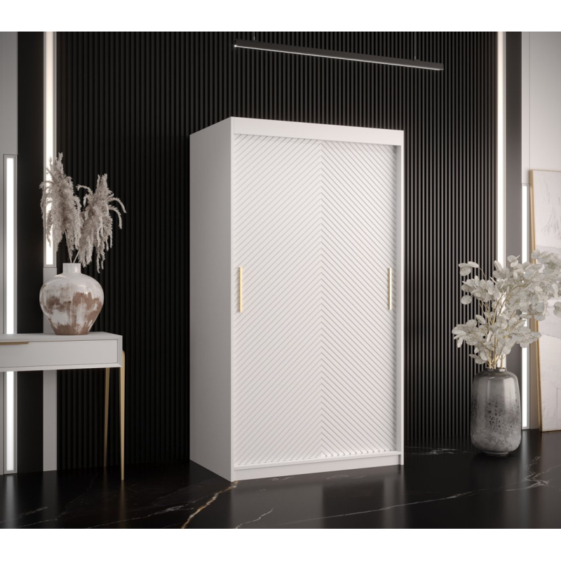 Skriňa s posuvnými dverami PAOLA - šírka 100 cm, biela