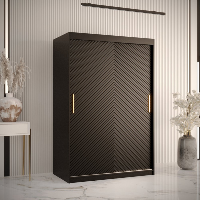 Skriňa s posuvnými dverami PAOLA - šírka 120 cm, čierna