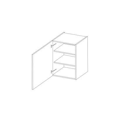 Horná kuchynská skrinka LAILI - šírka 50 cm, svetlo šedá / biela