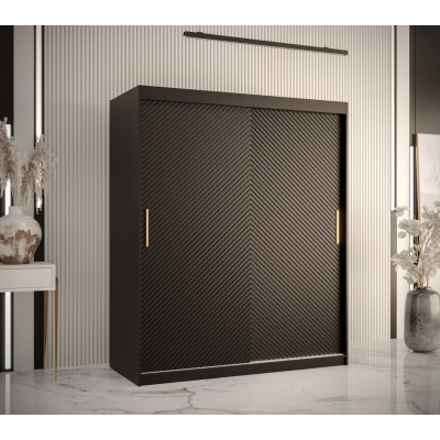 Skriňa s posuvnými dverami PAOLA - šírka 150 cm, čierna