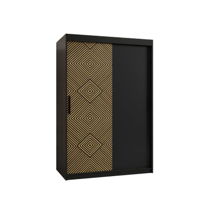 Priestranná šatníková skriňa s posuvnými dverami MARIEM 1 - šírka 120 cm, čierna