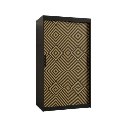 Priestranná šatníková skriňa s posuvnými dverami MARIEM 2 - šírka 100 cm, čierna