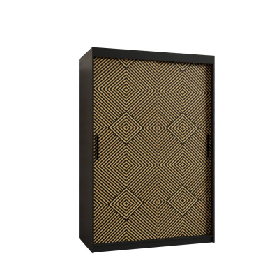 Priestranná šatníková skriňa s posuvnými dverami MARIEM 2 - šírka 120 cm, čierna