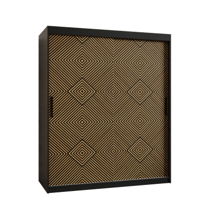 Priestranná šatníková skriňa s posuvnými dverami MARIEM 2 - šírka 150 cm, čierna