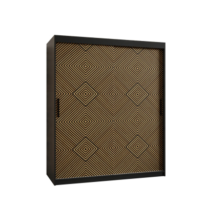 Priestranná šatníková skriňa s posuvnými dverami MARIEM 2 - šírka 150 cm, čierna