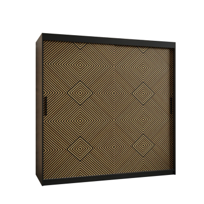 Priestranná šatníková skriňa s posuvnými dverami MARIEM 2 - šírka 180 cm, čierna