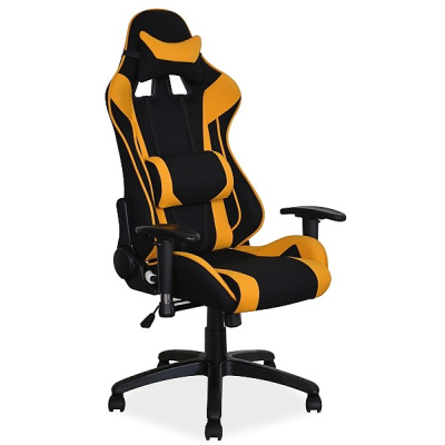 Herná stolička VAJA - čierna / žltá