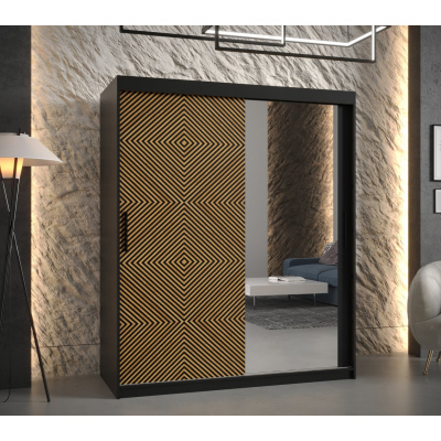 Šatníková skriňa SHEILA 3 - šírka 150 cm, čierna
