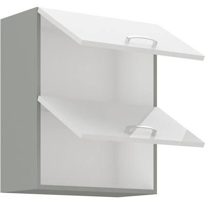 Horná výklopná skrinka ULLERIKE - šírka 60 cm, biela / šedá