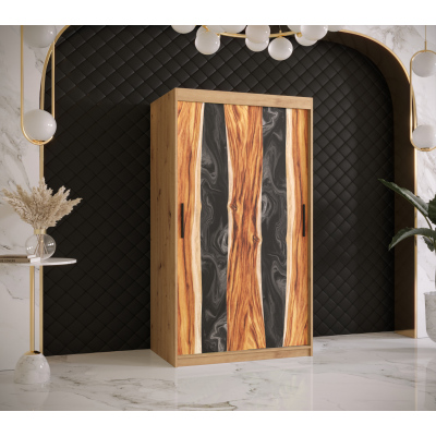 Šatníková skriňa s posuvnými dverami STACY 2 - šírka 100 cm, dub artisan