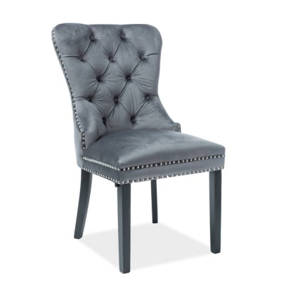 Čalúnená stolička CHANTAL - šedá / čierna