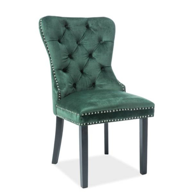 Čalúnená stolička CHANTAL - zelená / čierna