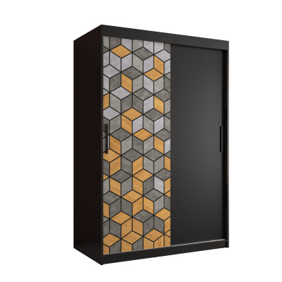 Šatníková skriňa s posuvnými dverami NENELA 1 - šírka 120 cm, čierna