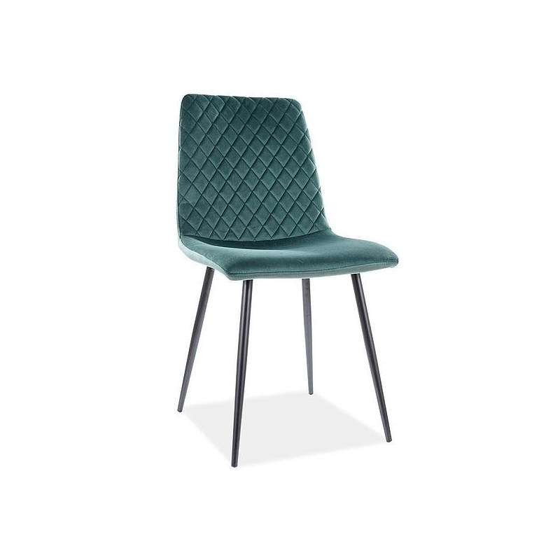 Čalúnená jedálenská stolička TEONA - zelená / čierna