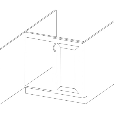 Drezová skrinka BERIT - šírka 80 cm, dub bordeaux
