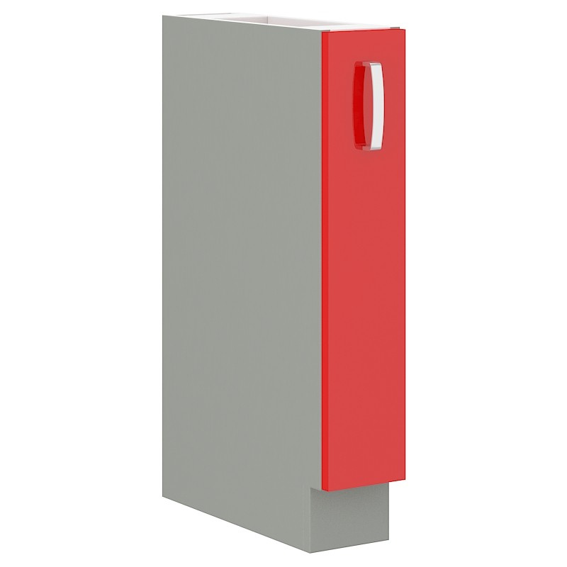 Výsuvná skrinka ULLERIKE - šírka 15 cm, červená / šedá