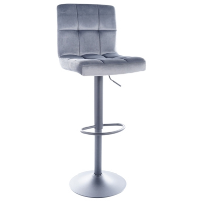 Barová stolička LEONORA - šedá / čierna