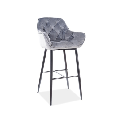 Barová stolička LUSINE - šedá / čierna