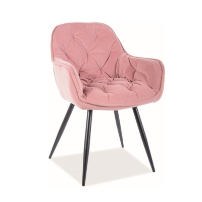 Jedálenská stolička LUSINE - ružová / čierna