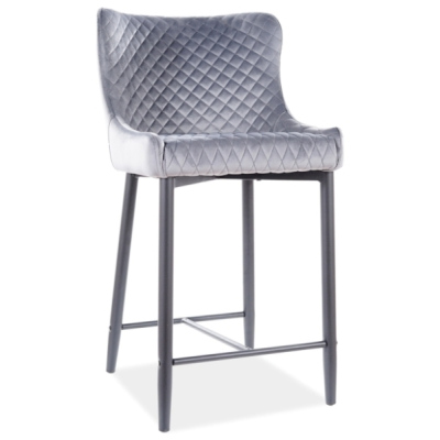 Malá barová stolička MELANIA - šedá / čierna