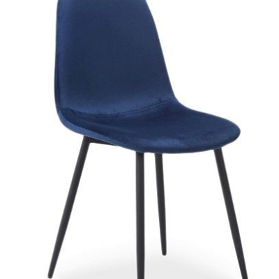 Čalúnená stolička FRESIA - čierna / modrá