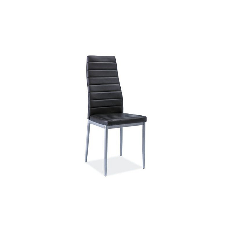Čalúnená jedálenská stolička HAILEY 2 - hliníková / čierna