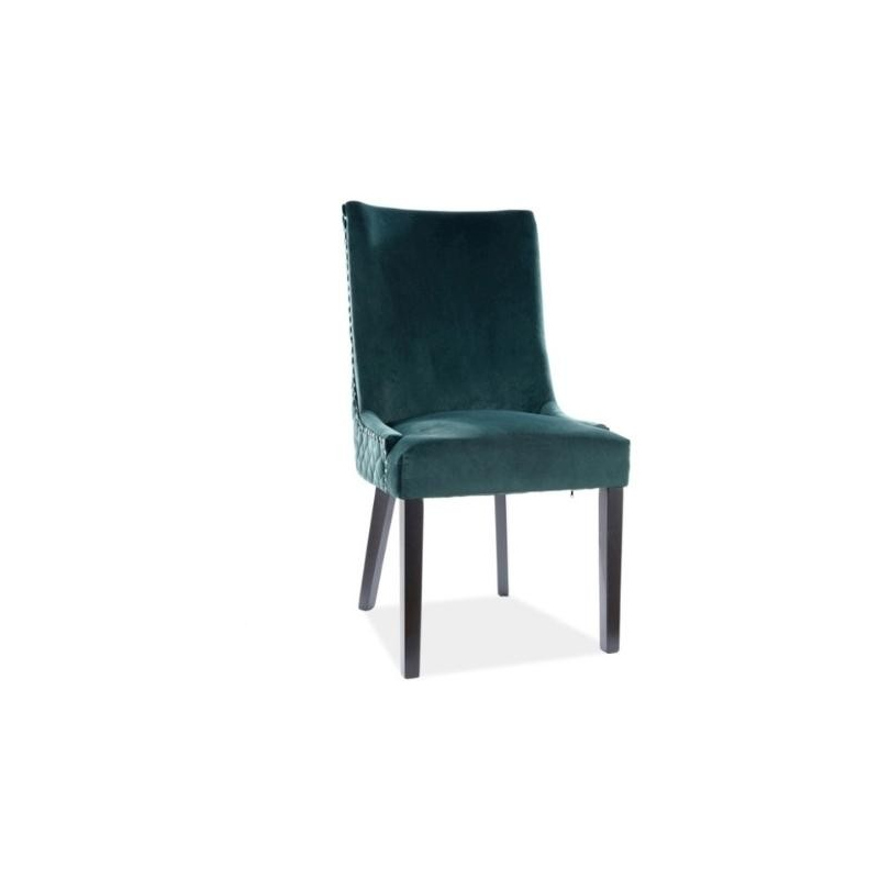 Čalúnená jedálenská stolička LETA - zelená / čierna