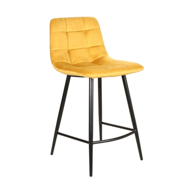 Barová stolička LUMI - čierna / žltá