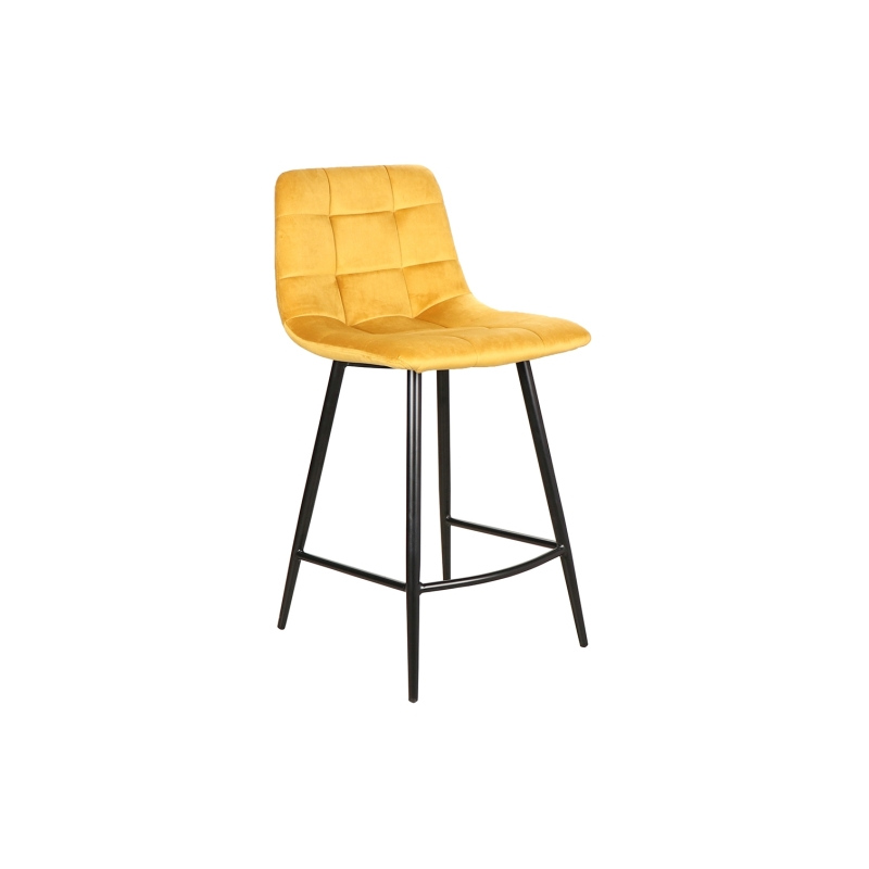 Barová stolička LUMI - čierna / žltá