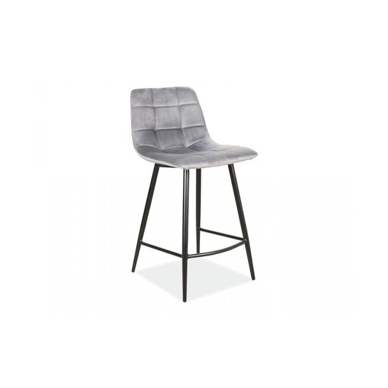 Barová stolička LUMI - čierna / šedá