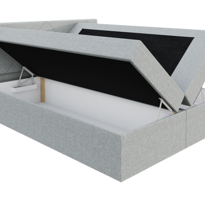 Kontinentálna manželská posteľ 180x200 BALJA 4 - svetlá šedá + topper ZDARMA