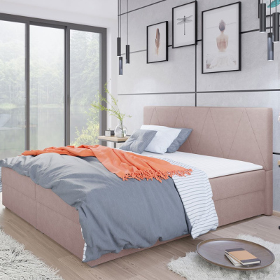 Americká manželská posteľ 160x200 BALJA 3 - ružová + topper ZDARMA
