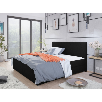 Americká manželská posteľ 160x200 BALJA 3 - čierna + topper ZDARMA