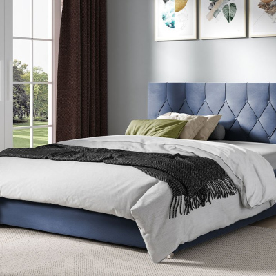 Čalúnená dvojlôžková posteľ 200x200 SENCE 3 - modrá