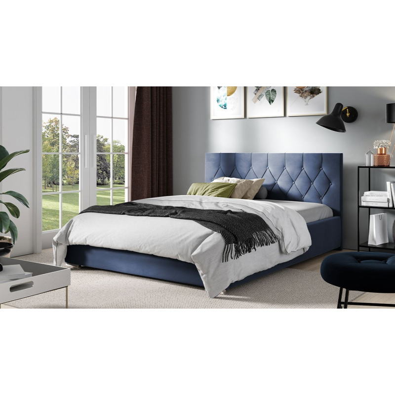 Čalúnená dvojlôžková posteľ 160x200 SENCE 3 - modrá