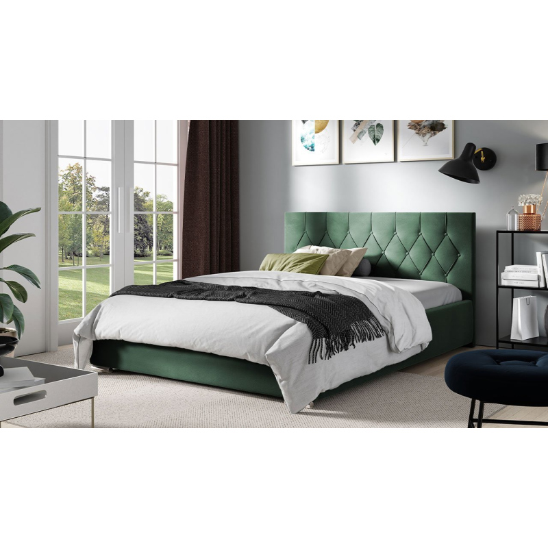 Čalúnená dvojlôžková posteľ 160x200 SENCE 3 - zelená