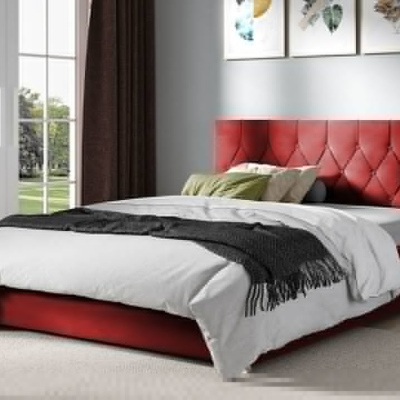 Čalúnená jednolôžková posteľ 120x200 SENCE 3 - červená