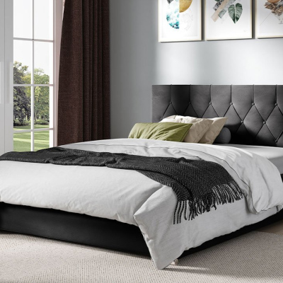 Čalúnená jednolôžková posteľ 120x200 SENCE 3 - čierna