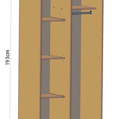 Dvojdverová šatníková skriňa VILIA - šírka 85 cm, biela