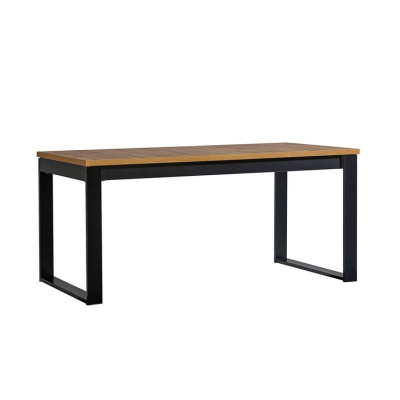 Jedálenský rozkladací stôl MILAGRA - dub wotan / čierny