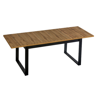 Jedálenský rozkladací stôl MILAGRA - dub wotan / čierny